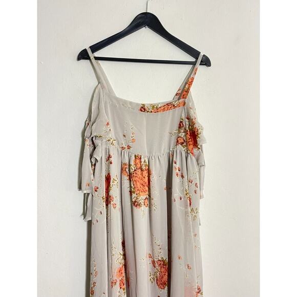 Free People Dress S Maxi Floral Flowy Tied To You Cold Shoulder Whimsical Boho - Picture 4 of 11
